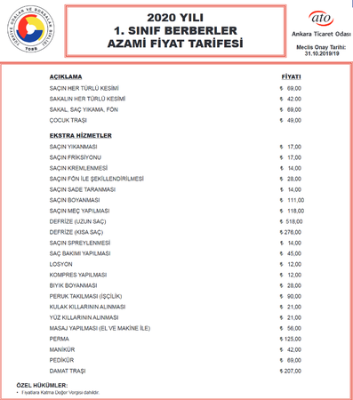 Ankara Kuaför Fiyatları - Ankara Berber Fiyatları 11