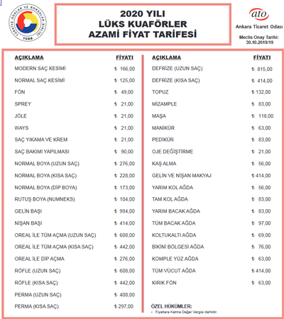 Ankara Kuaför Fiyatları - Ankara Berber Fiyatları 13