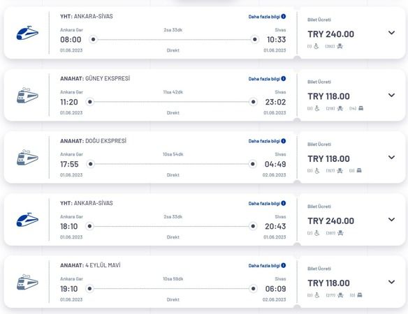 Ankara - Sivas Hızlı Tren Bilet Fiyatları Belli Oldu! Ankara - Kırıkkale - Yozgat - Sivas YHT Otobüsten Daha Ucuz! İşte Sivas, Kırıkkale ve Yozgat YHT Bilet Fiyatları... 5