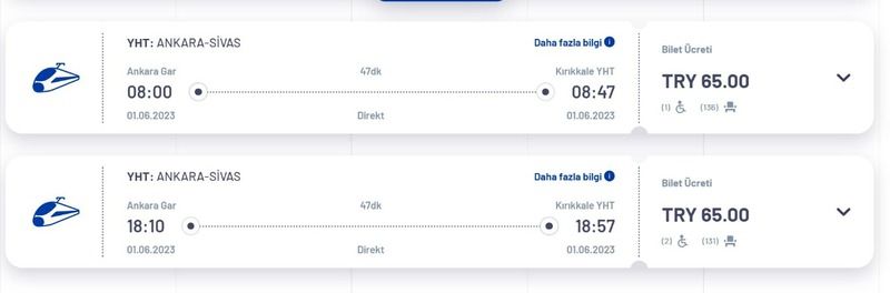 Ankara - Sivas Hızlı Tren Bilet Fiyatları Belli Oldu! Ankara - Kırıkkale - Yozgat - Sivas YHT Otobüsten Daha Ucuz! İşte Sivas, Kırıkkale ve Yozgat YHT Bilet Fiyatları... 6