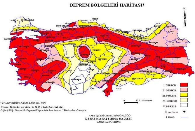 Ankara kaçıncı derece deprem bölgesinde bulunuyor? Yenimahalle, Sincan, Etimesgut, Çankaya kaçıncı derece deprem bölgesi? Ankara fay hattı üstünde mi, 2023 Deprem Riski Arttı Mı? 2