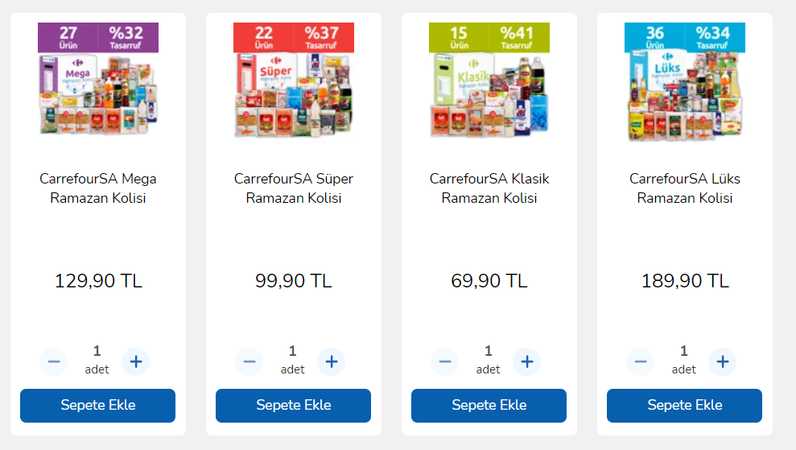 CarrefourSA  Ramazan kolisi fiyatları 2026! CarrefourSA Ramazan paketi ne kadar? 2026 CarrefourSA Ramazan Paketinde Neler Var? 5