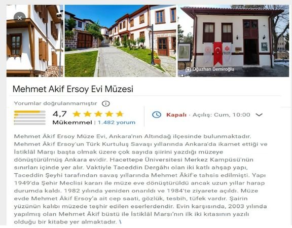 Mehmet Akif Ersoy Evi nerede? Ankara Mehmet Akif Ersoy Edebiyat Müze Kütüphanesi Nerede, Nasıl Gidilir? 3