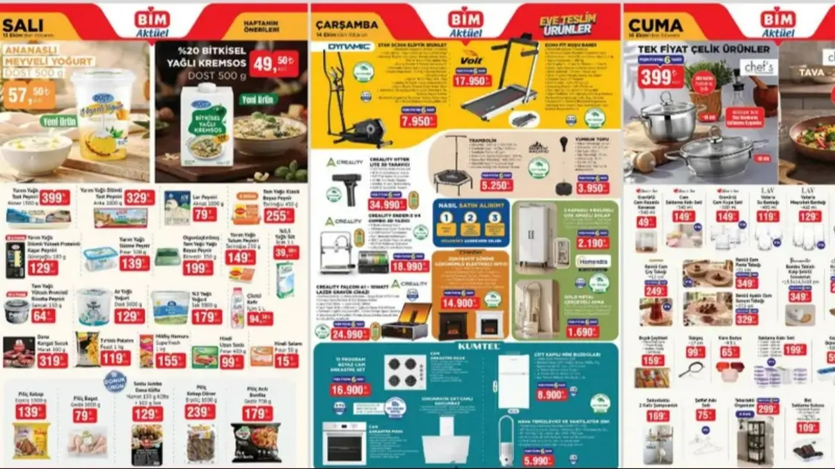 Alışveriş Severler BİM'e Koşuyor! 13-18 Ekim Kataloğu Yayınlandı... Kahve Makinesi, QNED TV, Ankastre Set