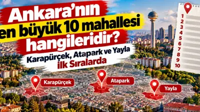 Ankara'nin en büyük 10 mahallesi hangileridir? Karapürçek, Atapark ve Yayla İlk Sıralarda