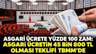 Asgari Ücrete Yüzde 100 Zam: Asgari Ücretin 45 Bin 800 TL Olması Teklifi TBMM'de
